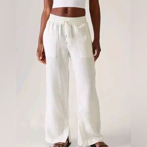 Athleta Cabo Linen Wide Leg Pants
